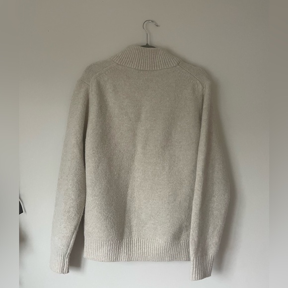 Uniqlo - SOUFFLE YARN LONG SLEEVE HALF-ZIP SWEATER in NATURAL - Small - Picture 3 of 5